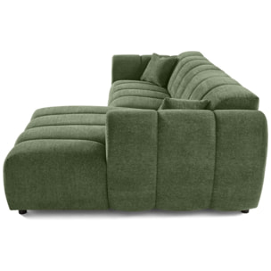 Curtis - canapé d'angle droit 4 places en tissu texturé - Vert
