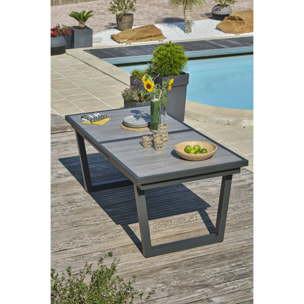 OLHOS - Table de jardin 10 places en aluminium et plateau céramique