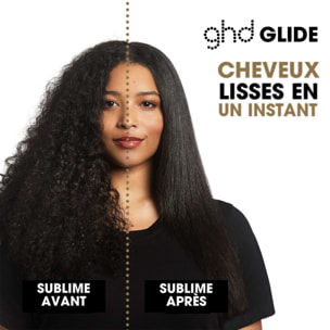Coffret brosse lissante ghd glide, sa brosse à cheveux et sa pochette thermorésistante