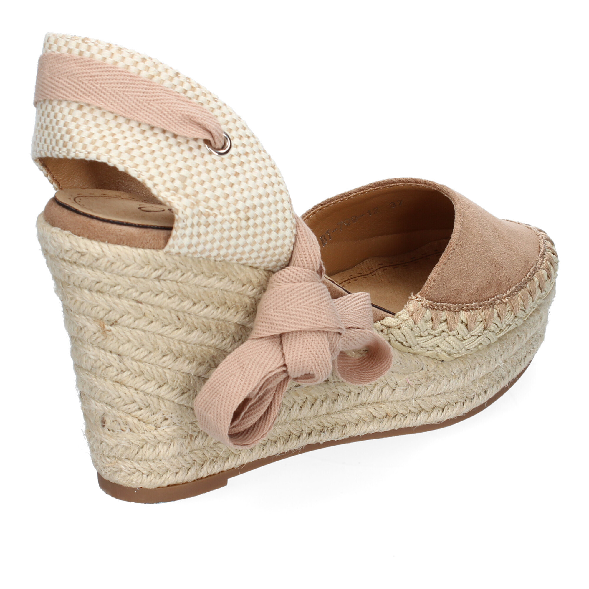 Sandalia de Mujer con Cuña de Yute, Comodas y Elegantes, Diseño Moderno con Cintas