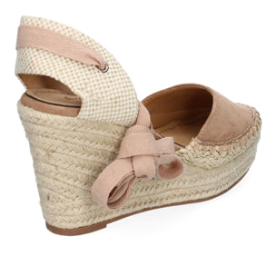 Sandalia de Mujer con Cuña de Yute, Comodas y Elegantes, Diseño Moderno con Cintas