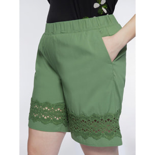 Fiorella Rubino - Pantalones cortos con borde de encaje - Verde