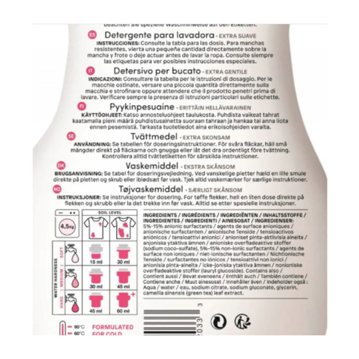 Detergente Sin Perfume lavadoras líquido Attitude 1,04 L