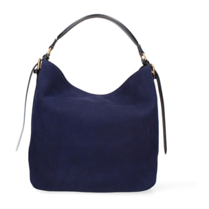 Borsa a spalla da donna Made in Italy - Modello Seraphina Plus - Pelle scamosciata - 31.0 x 31.0 x 15.0 cm