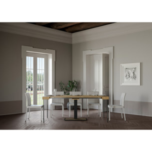 Console extensible 90x40/196 cm Capital Small Chêne Nature cadre Anthracite