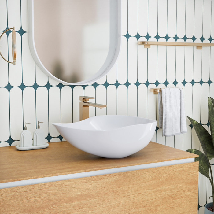 PixL 51 x 38 x 19 cm vasque à poser Infinitio, sans trop-plein, blanc (CEPX5038)