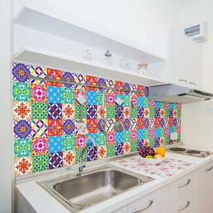 Stickers muraux - Sticker Mural Carrelage adhésif Cuisine Salle de Bain - 30 STICKERS CARREAUX DE CIMENT AZULEJOS SEGOLINA