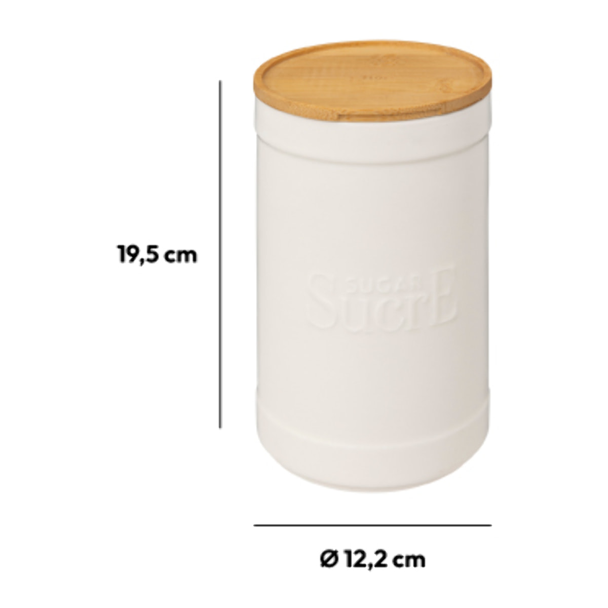 Boîte à sucre "Naturéo" en céramique blanc