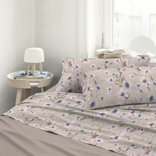 Completo letto matrimoniale in raso stampato Artemisia