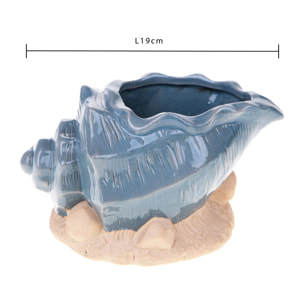 Vaso Conchiglia Con Base D.20Xh.11 Cm - Pezzi 2 - 19X11X14cm - Colore: Blu - Bianchi Dino - Decori Casa E Complementi