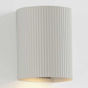 SOLE Lampada da parete rotondo bianca scanalata
