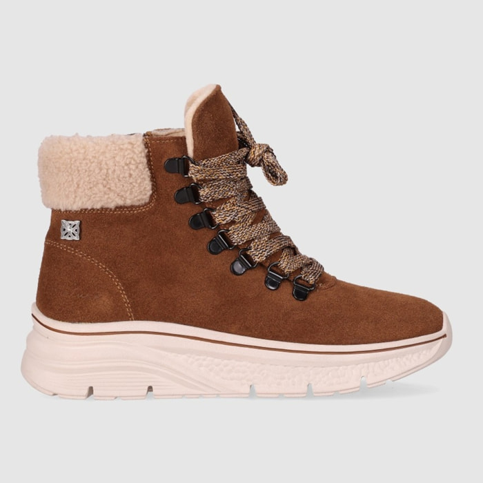 Botines de Serraje - Cuero - Tacón: Bajo