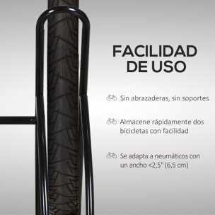 Soporte de Estacionamiento para 2 Bicicletas Portátil Acero 60x54x57 cm Negro