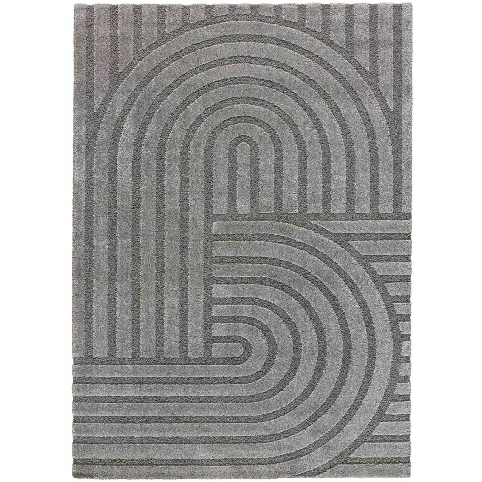 SNOWY Alfombra con relieve de estilo escandinavo en gris, varias medidas disponibles.