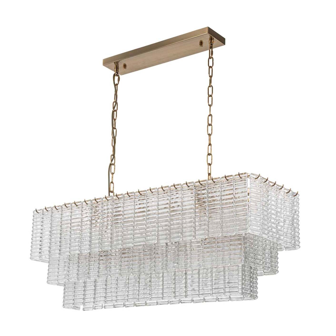 Lampara Techo Cristal Metal Dorado 103x36x42 Cm