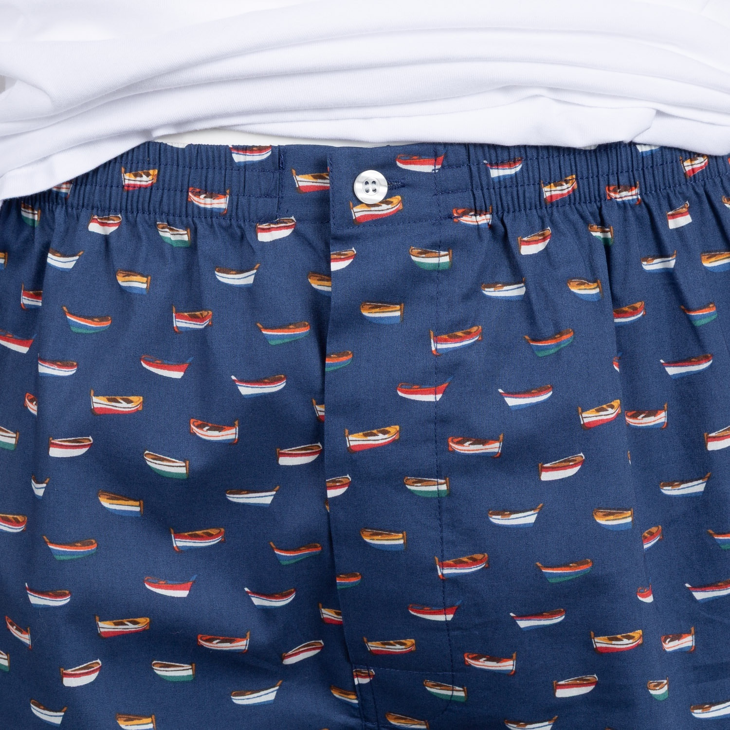 Pigiama leggero UOMO corto cotone barchette blu