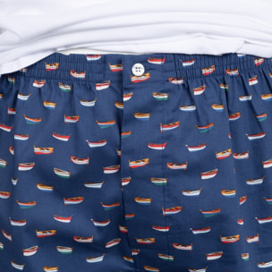 Pigiama leggero UOMO corto cotone barchette blu