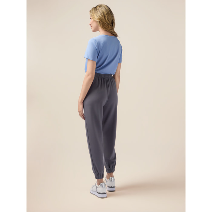Oltre - Pantalones de chándal de jersey suave al tacto - Gris
