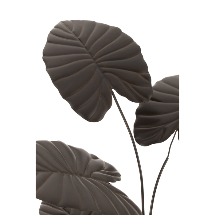 J-Line Plante Decorative Metal Marron Fonce Small