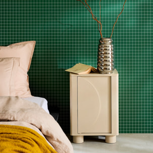 Table de chevet décor bois 1 porte réversible (lot de 2) PONDI