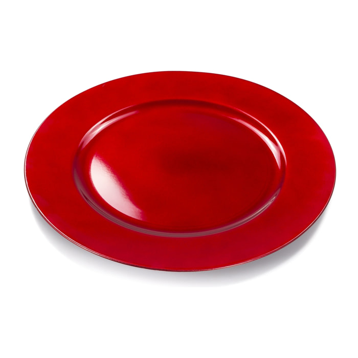 DAM  Vassoio natalizio liscio 33x33 cm. 33x1,6x33cm. colore rosso
