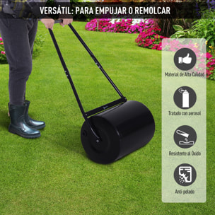 Rodillo de Césped Jardín Acero 30L Llena Agua Arena 32x40cm Asa Desmontable