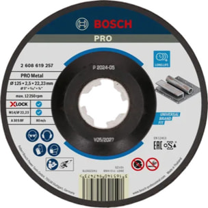 Disque Expert X-Lock Metal BOSCH 125x2.5 déporté - 2608619257