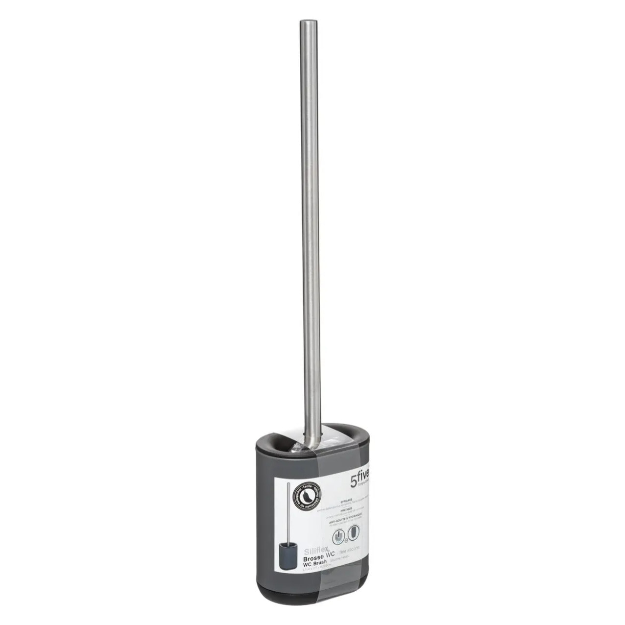 Brosse WC métal "Siliflex" gris