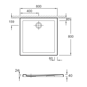 Receveur de douche 80 x 80 cm  Gaspard céramique carré