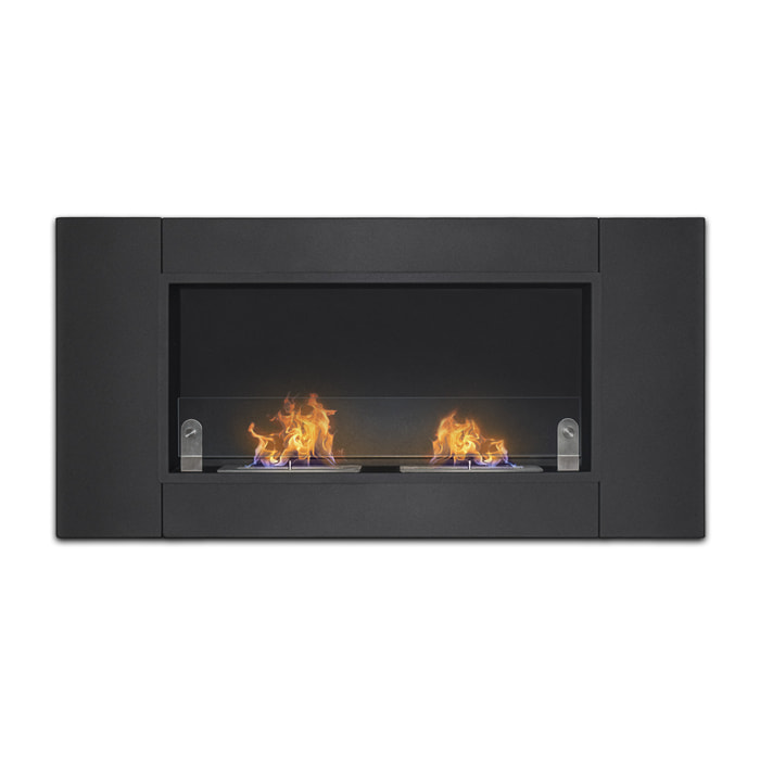 Augusto - Caminetto a bioetanolo da incasso con 2 bruciatori da 1.5L 110x54cm