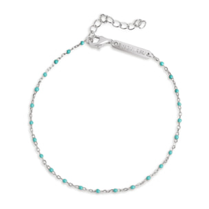 Pulsera Dots Turquoise Enamel Plata