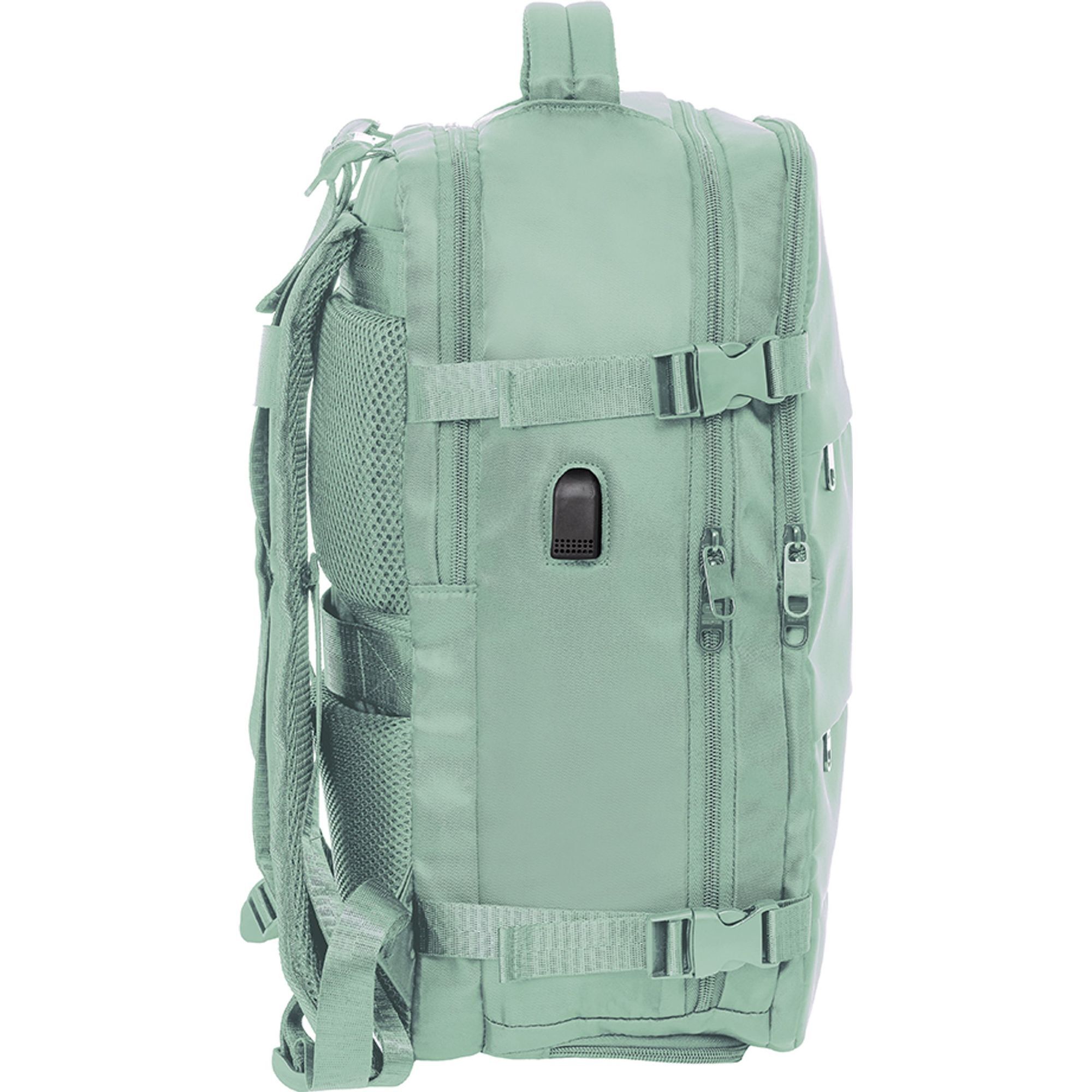 Mochila viaje cabina portatil 15,6 safta "verde pastel"