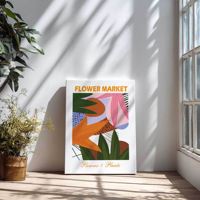 Tableau Matisse fleurs colorées abstraites Toile imprimée