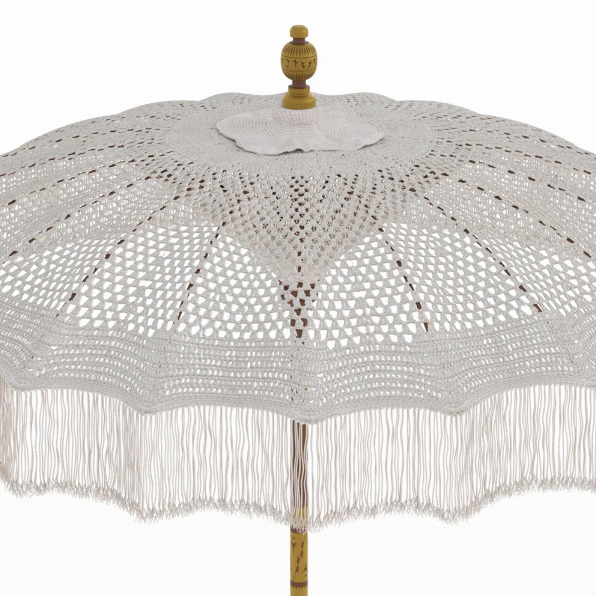 Parasol en bois de cocotier et macramé - Fakélé