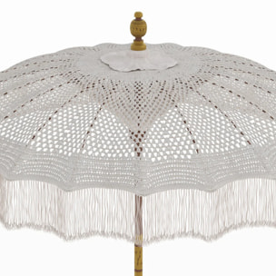 Parasol en bois de cocotier et macramé - Fakélé