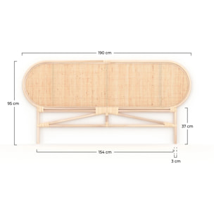 Tête de lit en rotin naturel 160 cm - Navahino