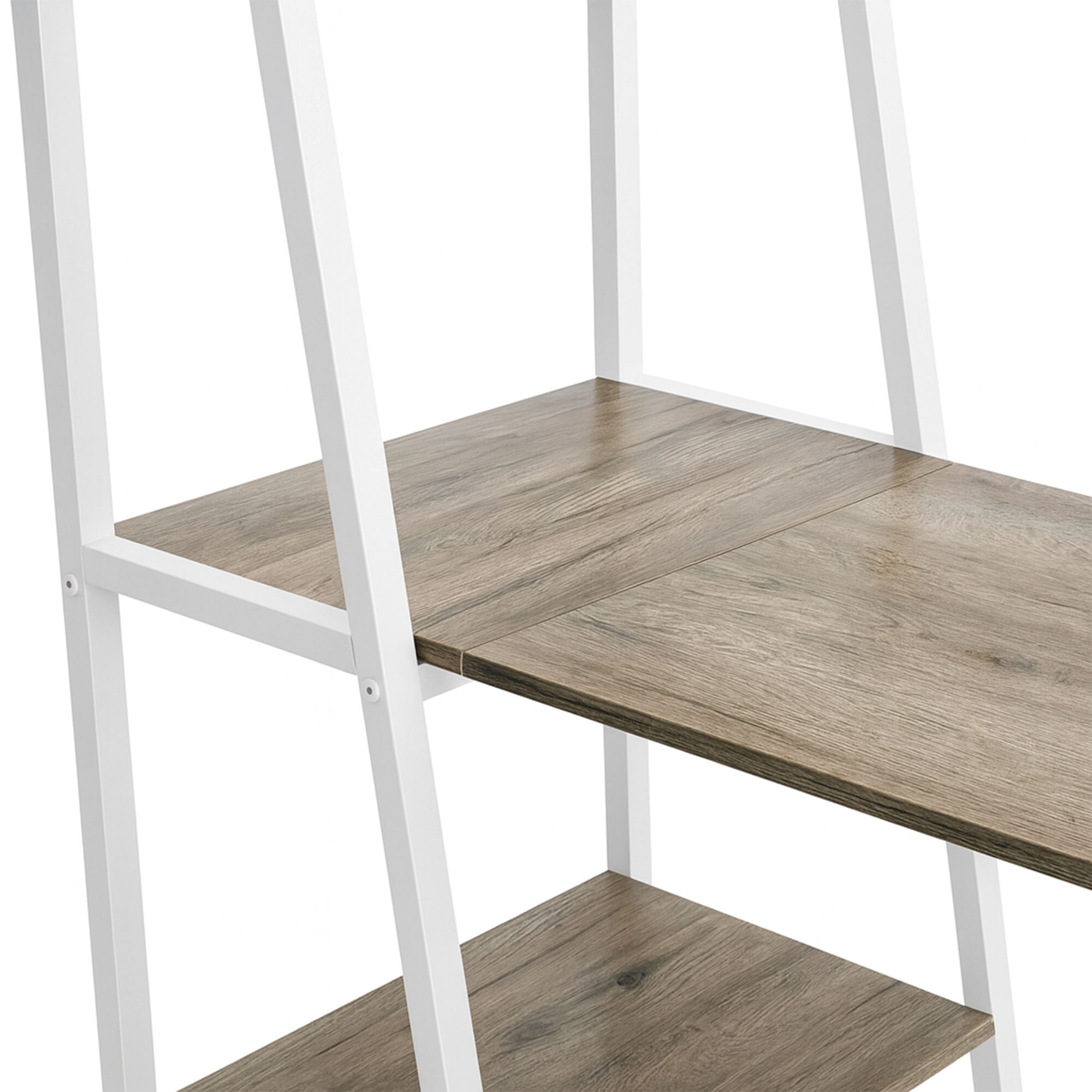 Bimyo - Scrivania pieghevole con libreria salvaspazio 50x41xH128 cm in stile industrial oak