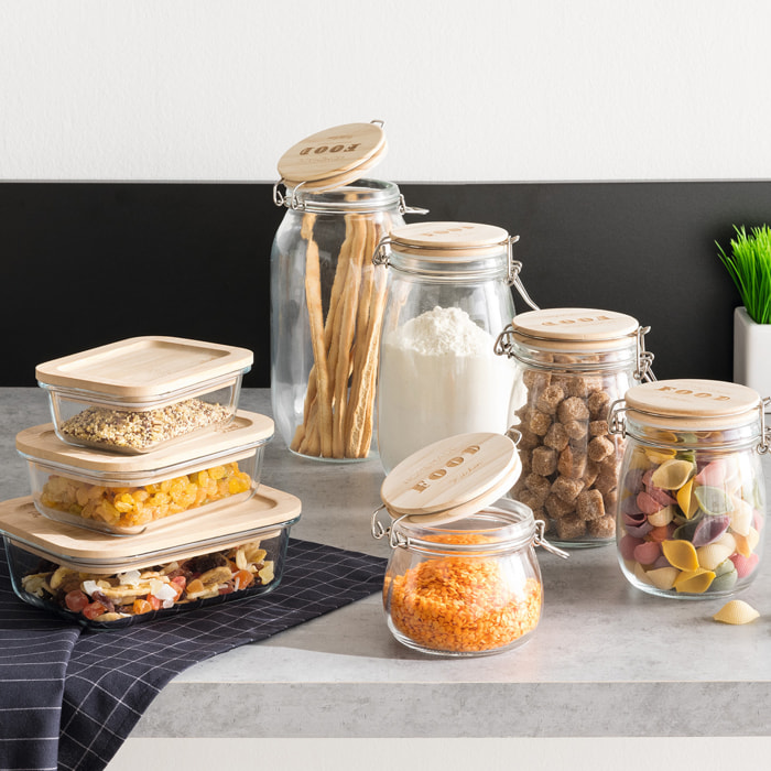 Bocal verre couvercle pin "Wording" 2L