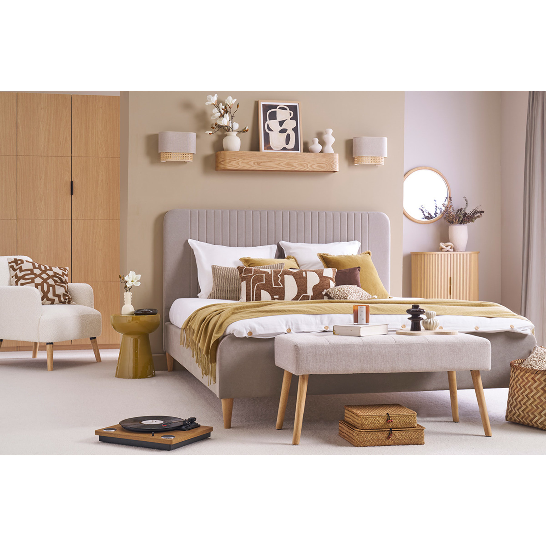 Table d'appoint ronde en métal émaillé bronze D34 cm MOGOU