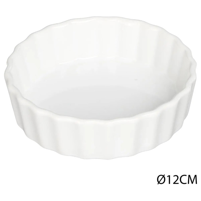 Moule à tartelette céramique 12,5cm blanc