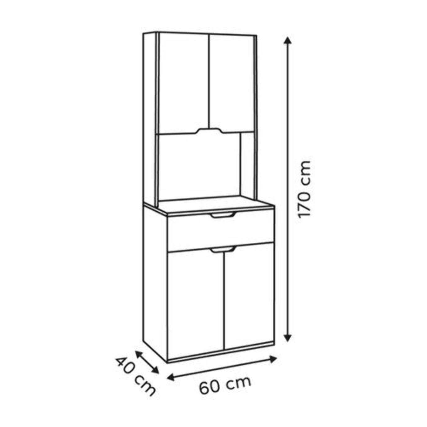 Buffet de cuisine 4 portes Eat up blanc et bois