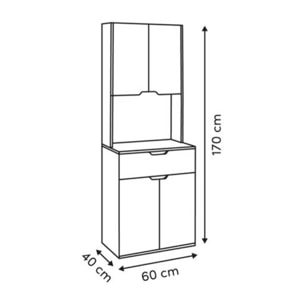 Buffet de cuisine 4 portes Eat up blanc et bois