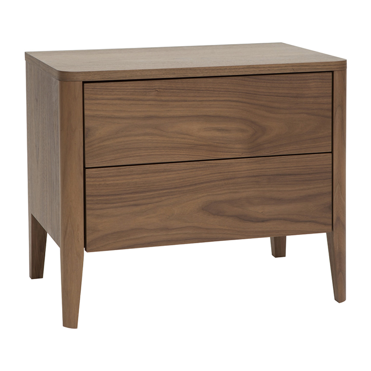 Table de chevet avec rangements 2 tiroirs bois foncé noyer BENJA