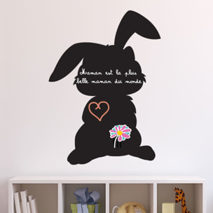 Sticker ardoise tableau noir - stickers muraux adhésif effaçable - LAPIN