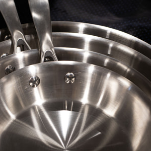 Poêle en acier inoxydable 32cm - fait en France - tous feux TRIPLY