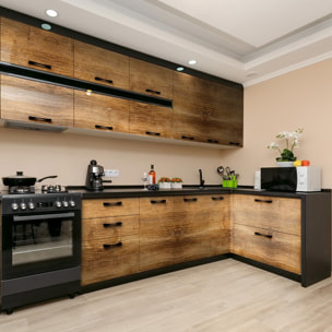 Rouleau revêtement adhésif vinyle au mètre - Sticker lavable Cuisine Meuble Armoire Porte - BOIS CARAMEL