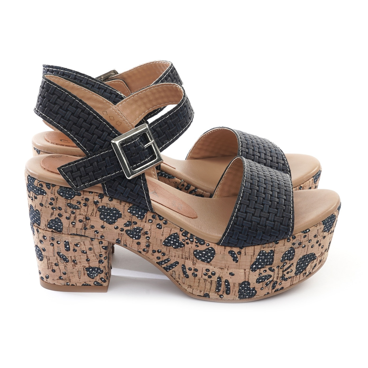 SANDALO PLATFORM FASCIA CHOCOLA' BLU