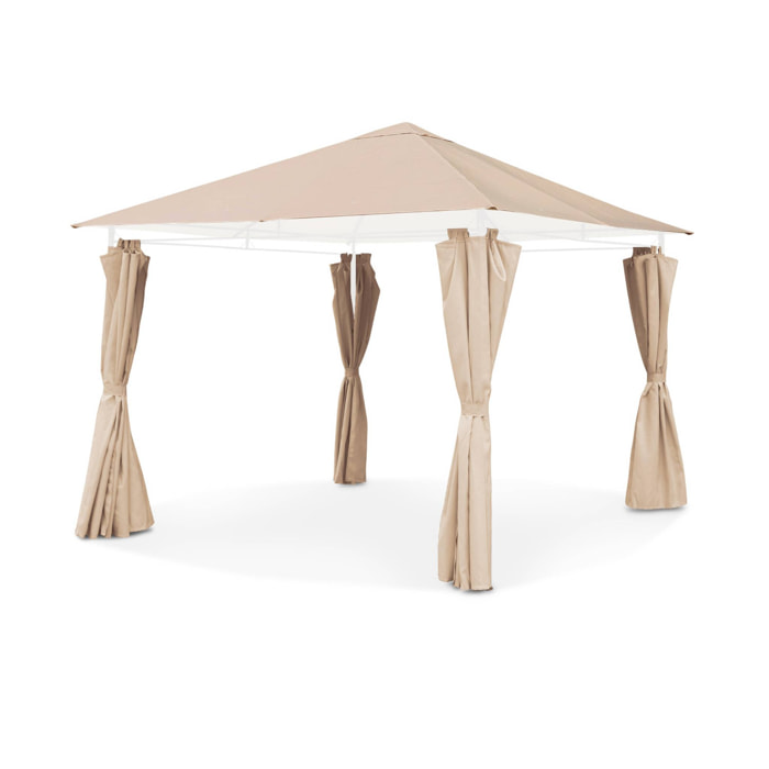 Toile de toit + rideaux pour tonnelle 3x3m Elusa TOILE DE TOIT + RIDEAUX POUR PERGOLA 3X3M ELUSA