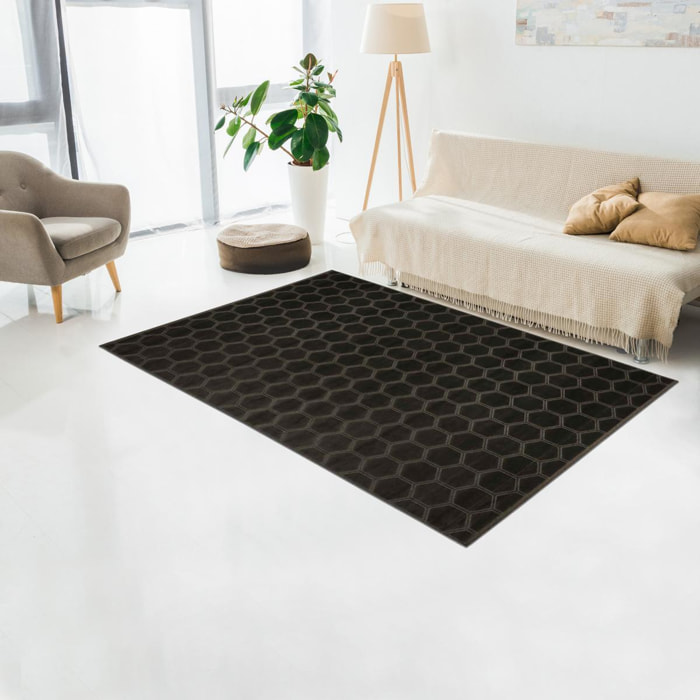 Tapis salon et chambre fait à la main en viscose motif scandinave MAQUI