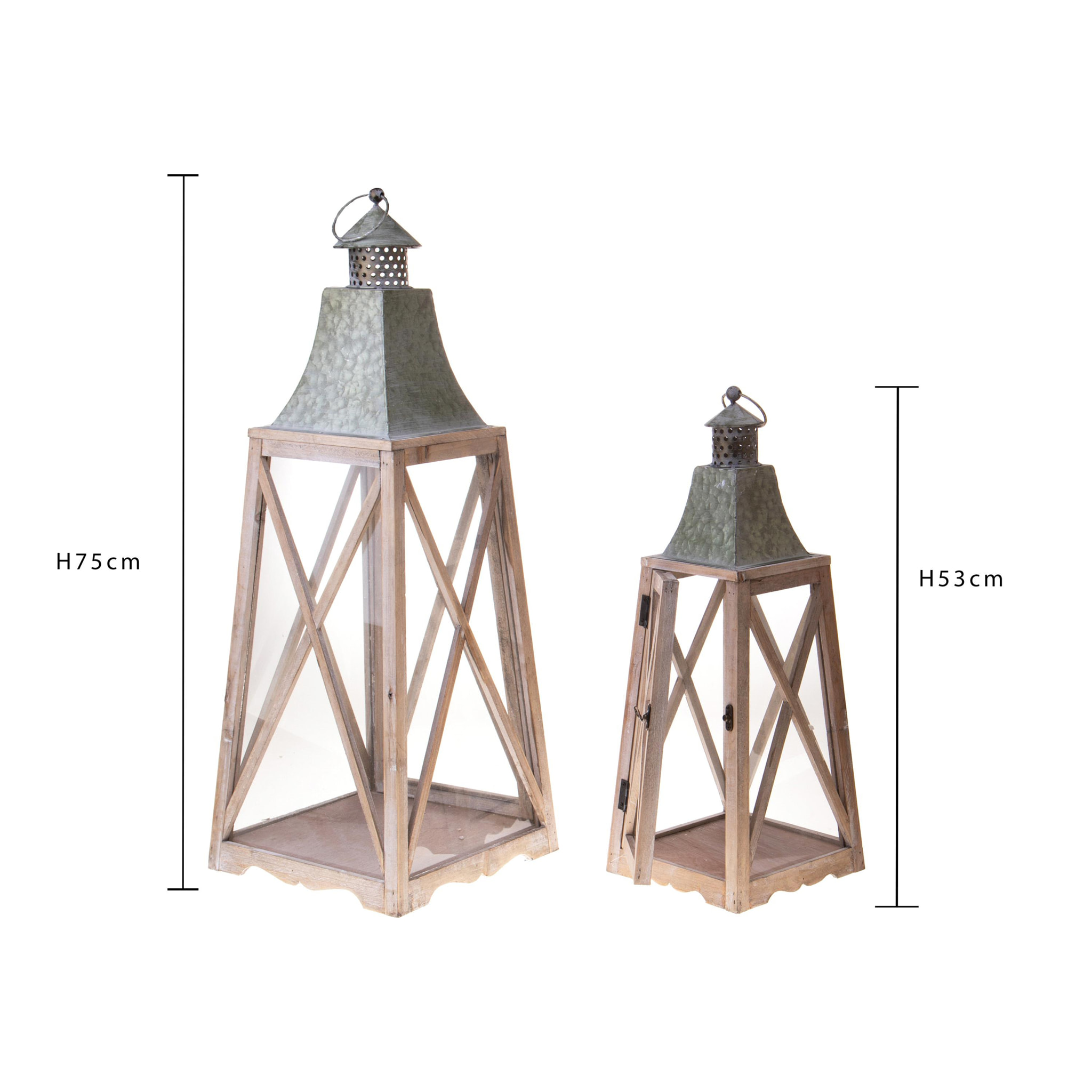 Lanterne Legno - Pezzi 1 - 28xH75x28cm - Bianchi Dino SpA